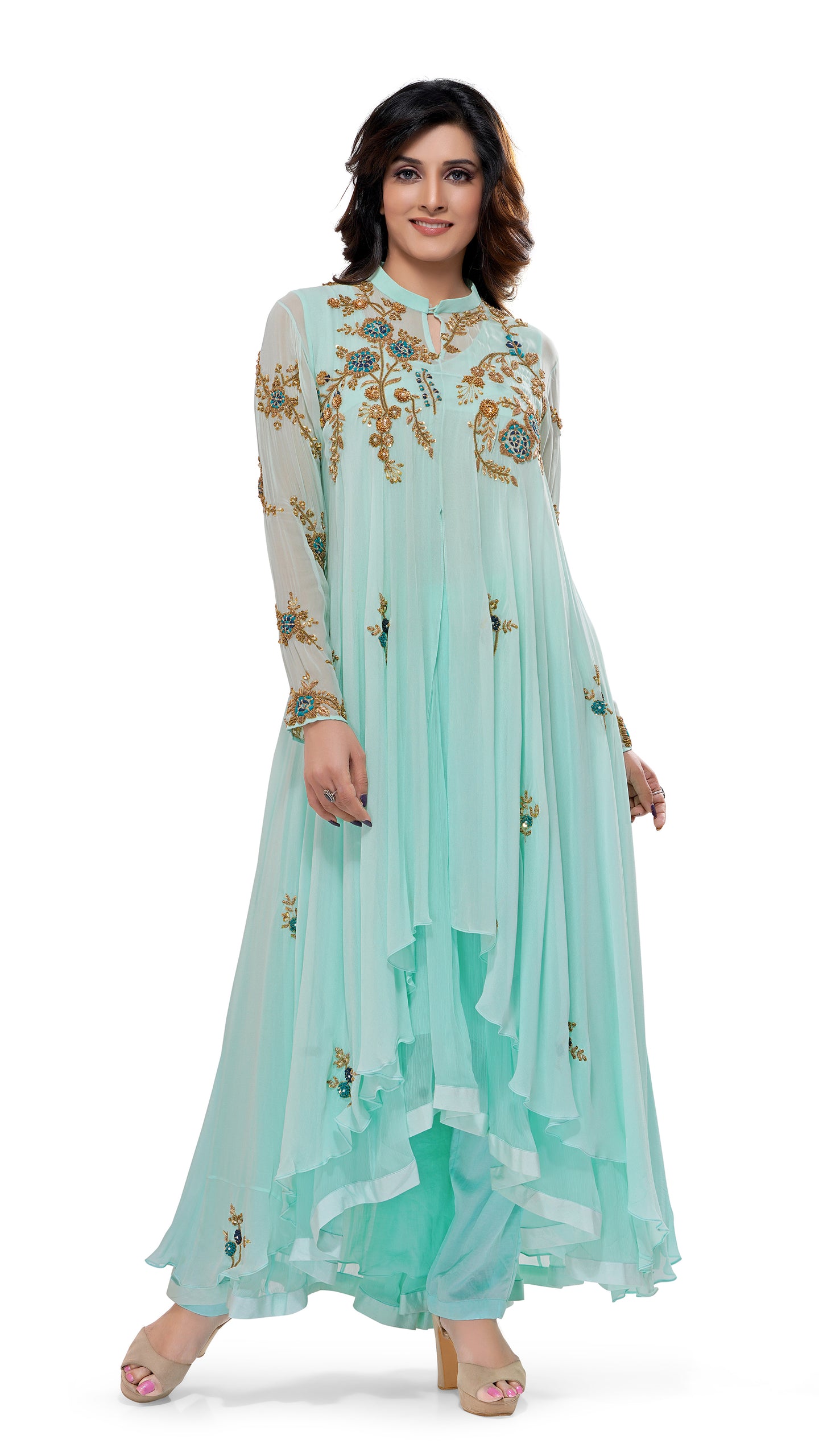 Mint Green Layered Kurta Set