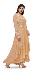 Sand Asymmetric Kurta Set