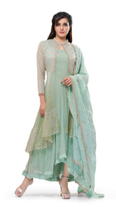 Mint Gota Patti Kurta Set