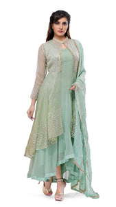 Mint Gota Patti Kurta Set