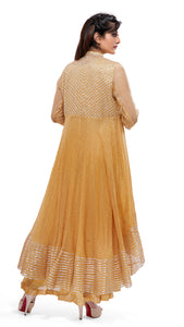 Beige Gota Patti Kurta Set