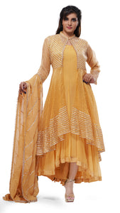 Beige Gota Patti Kurta Set