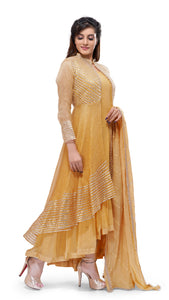 Beige Gota Patti Kurta Set