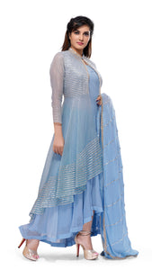 Icy Blue Gota Patti Kurta Set