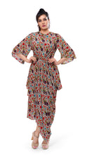 Load image into Gallery viewer, Floral Asymmetric Drape Dress
