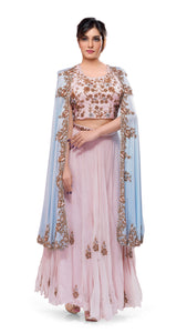 Pastel Cape Sharara Set