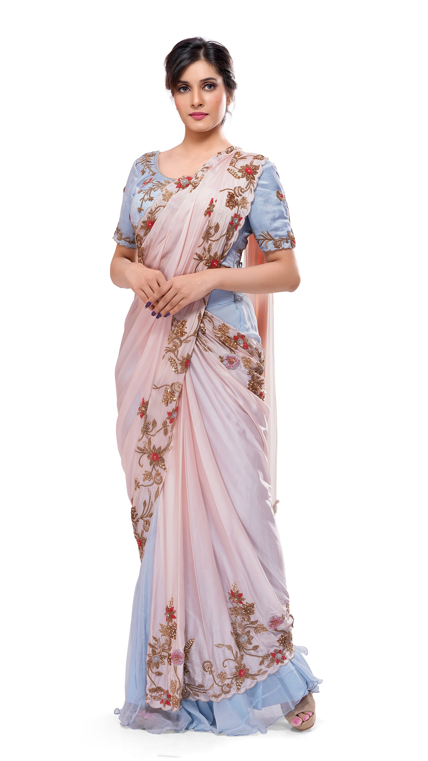 Floral Sharara Saree