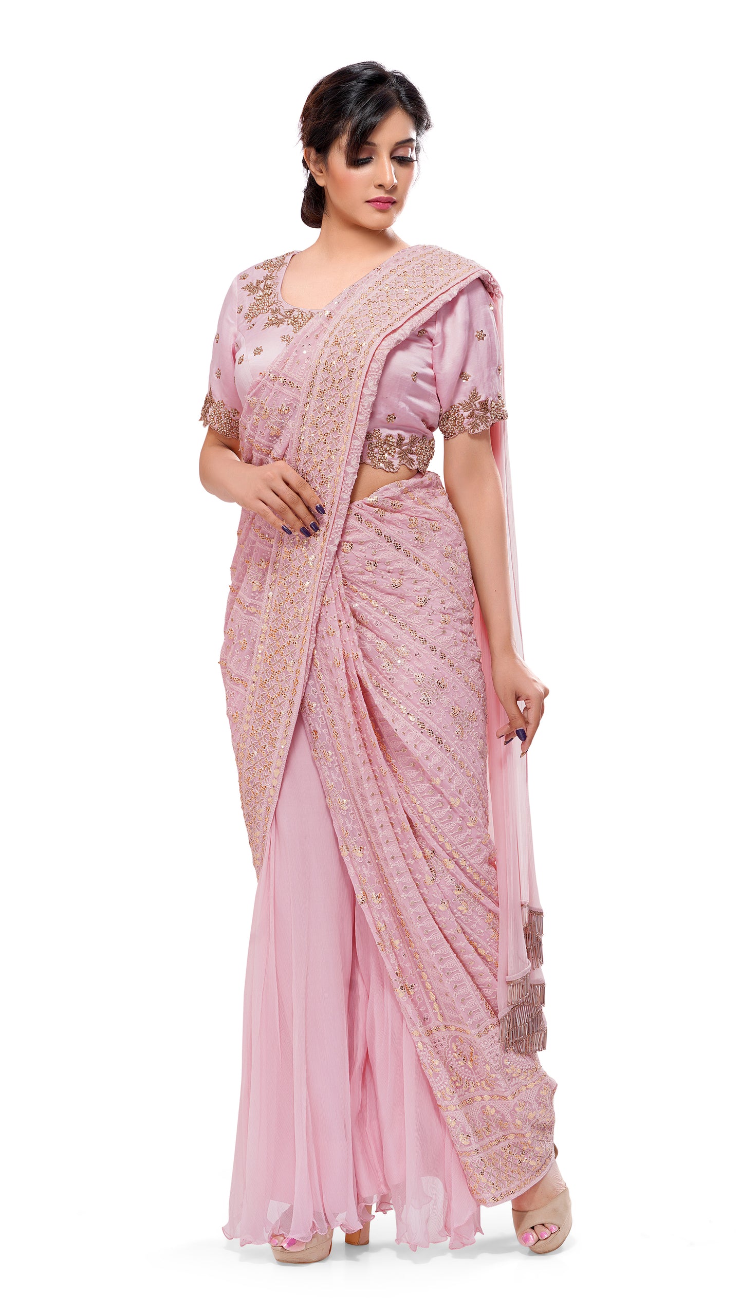 Chikan Pastel Saree