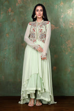 Load image into Gallery viewer, Long Fusion Set With Handmade Layered Zardosi Work Jacket And Straight Pants
