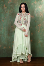 Load image into Gallery viewer, Long Fusion Set With Handmade Layered Zardosi Work Jacket And Straight Pants
