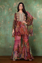 Load image into Gallery viewer, Printed Tunic With Heavy Thread Work Neckline And Printed Palazzo
