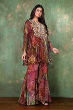 Load image into Gallery viewer, Printed Tunic With Heavy Thread Work Neckline And Printed Palazzo
