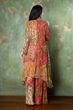 Load image into Gallery viewer, Asymmetric Patterned  Co-ord Set Of Bell Sleeves, Long Top, And Sharara
