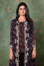 Load image into Gallery viewer, Printed Sequins Top And Handwork Zardosi Jacket With Flary Palazzo
