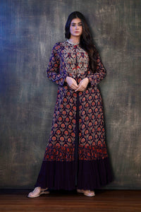 Hand Zardosi Work Royal Jacket With Georgette Inner