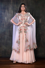 Load image into Gallery viewer, Waistcoat Sharara Cape With Heavy Zardosi Work
