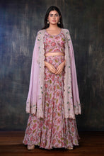 Load image into Gallery viewer, Floral Printed Lehenga With A  Zardosi Work Cape
