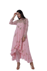 Blush Asymmetric Kurta Set